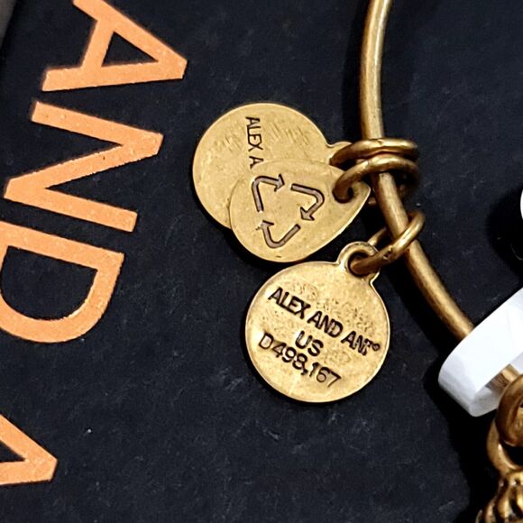 Alex And Ani Gold Conch Shell Charm Bangle - Picture 7 of 8